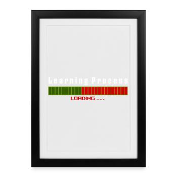 Learning Process Loading black shirt - Framed poster (27 × 37 cm) - black - Front