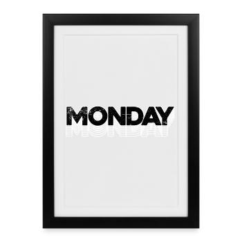 Monday Echo Neon Typography - Framed poster (27 × 37 cm) - black - Front