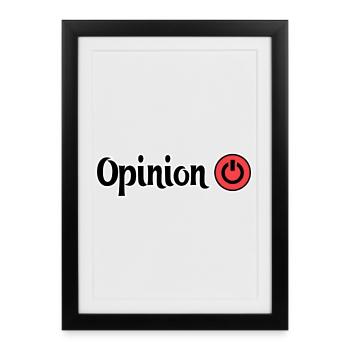 Opinion Power Button Design - Framed poster (27 × 37 cm) - black - Front