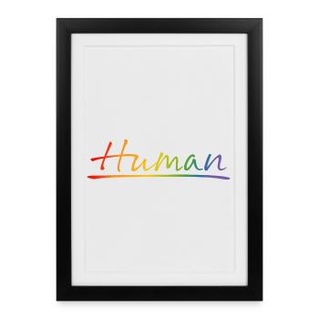 Chemise Pride Human - Affiche encadrée (27 × 37 cm) - noir - Devant