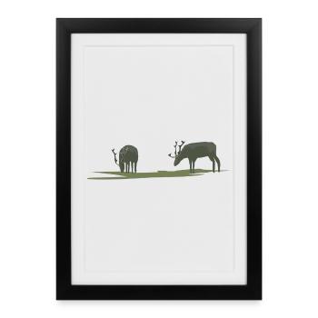 Brouillard d’orignal ou de cerf - Affiche encadrée (27 × 37 cm) - noir - Devant