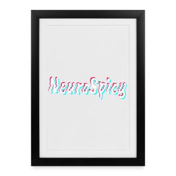 Neurospicy Neurodivergent ADHS Autismus - Gerahmtes Poster (27 × 37 cm) - Schwarz - Vorne