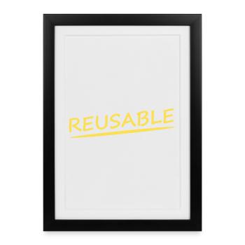 REUSABLE - Framed poster (27 × 37 cm) - black - Front