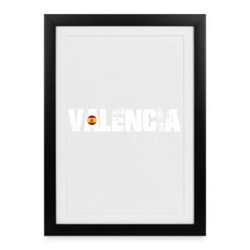 Valence España Typographie audacieuse - Affiche encadrée (27 × 37 cm) - noir - Devant