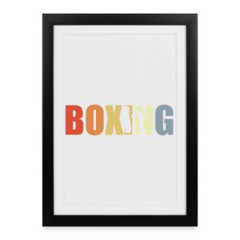 Boxe Vintage Look - Affiche encadrée (27 × 37 cm) - noir - Devant