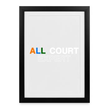 Tennis Shirt All Court Clay Grass Hard Court - Framed poster (27 × 37 cm) - black - Front