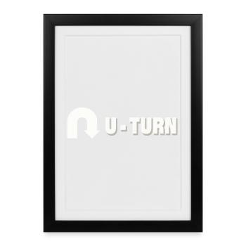 U-TURN - Framed poster (27 × 37 cm) - black - Front