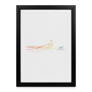 Vintage Rowing - Framed poster (27 × 37 cm) - black - Front