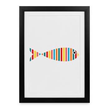 SARDINE. FISH. APRIL FOOL. EASTER. SEA - Framed poster (27 × 37 cm) - black - Front