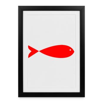 EASTER. FISH. APRIL FOOL. HOLIDAY. SUMMER - Framed poster (27 × 37 cm) - black - Front