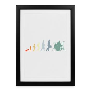 Évolution du batteur - Affiche encadrée (27 × 37 cm) - noir - Devant