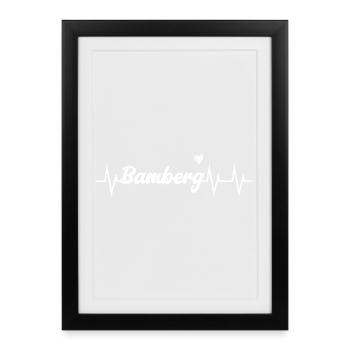 Heartbeat Bamberg - Framed poster (27 × 37 cm) - black - Front
