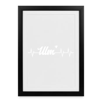 Battement de cœur Ulm - Affiche encadrée (27 × 37 cm) - noir - Devant