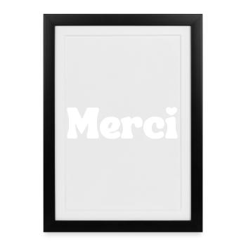Merci - Affiche encadrée (27 × 37 cm) - noir - Devant