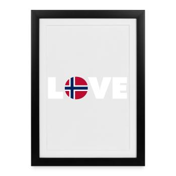 Norvège - Amour - Norge - Liebe - Norwegen - Affiche encadrée (27 × 37 cm) - noir - Devant