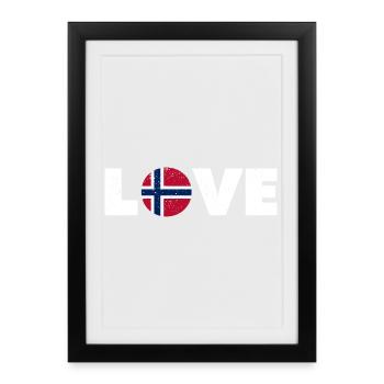 Norvège - Amour - Norge - Liebe - Norwegen - Affiche encadrée (27 × 37 cm) - noir - Devant