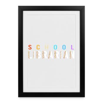 Bookworm Library Reading - Framed poster (27 × 37 cm) - black - Front