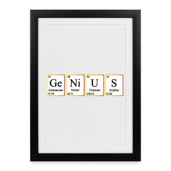 Génie des éléments du tableau périodique Chimie - Affiche encadrée (27 × 37 cm) - noir - Devant