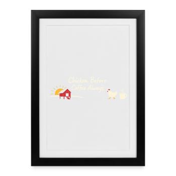 Chickens In The Garden Lifestyle Chicken - Framed poster (27 × 37 cm) - black - Front