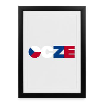République tchèque - Affiche encadrée (27 × 37 cm) - noir - Devant