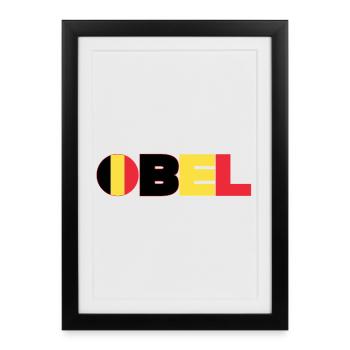 Belgique - Affiche encadrée (27 × 37 cm) - noir - Devant