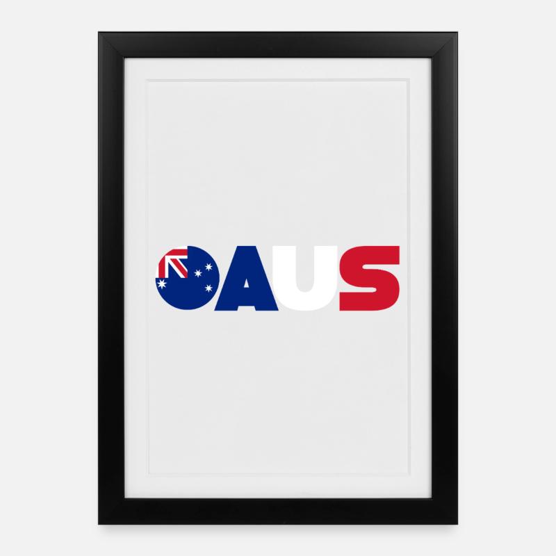 Australien - Gerahmtes Poster (27 × 37 cm) - Schwarz