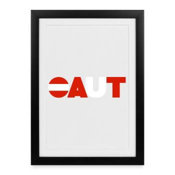 Austria - Framed poster (27 × 37 cm) - black - Front