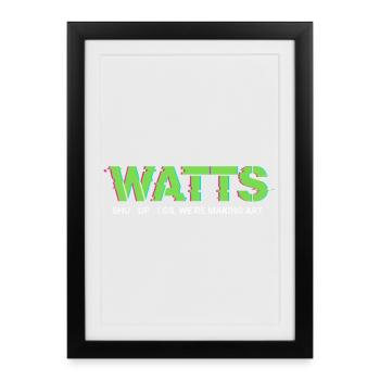 T-shirt Pop Art néon de WATTS - Affiche encadrée (27 × 37 cm) - noir - Devant