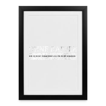 SARCASME - Pas responsable sans café. - Affiche encadrée (27 × 37 cm) - noir - Devant