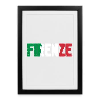 Firenze Italia - Gerahmtes Poster (27 × 37 cm) - Schwarz - Vorne