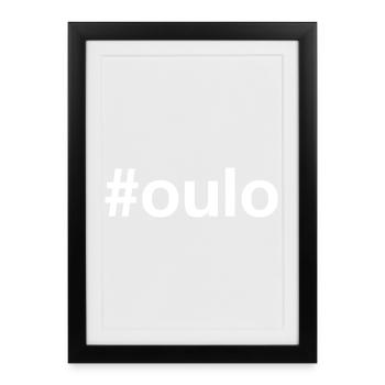 Hashtag Oulo Suomi Finlande - Affiche encadrée (27 × 37 cm) - noir - Devant