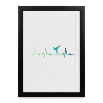 Taekwondo Taekwondo Heartbeat - Framed poster (27 × 37 cm) - black - Front