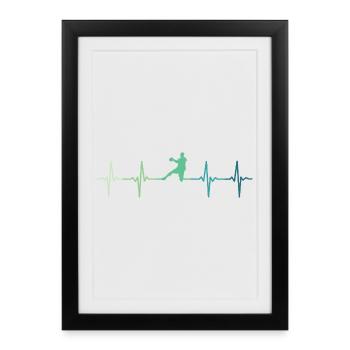 Handball heartbeat handball - Framed poster (27 × 37 cm) - black - Front