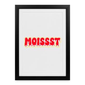 Mot-mot en police grasse humide - Affiche encadrée (27 × 37 cm) - noir - Devant