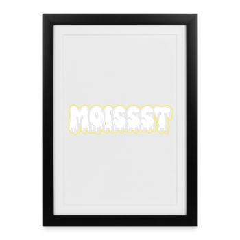Mot-mot en police grasse humide - Affiche encadrée (27 × 37 cm) - noir - Devant