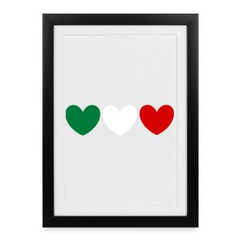 Italy fan shirt for Italy fans - Framed poster (27 × 37 cm) - black - Front