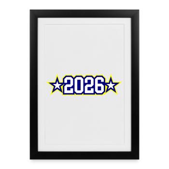 2026 Jahr - Gerahmtes Poster (27 × 37 cm) - Schwarz - Vorne