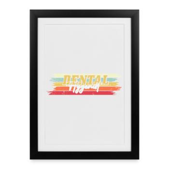 Retro Dental Hygienist Grafik - Gerahmtes Poster (27 × 37 cm) - Schwarz - Vorne