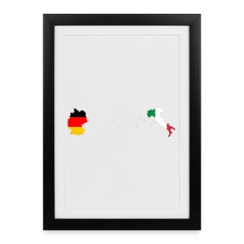 Heartbeat of Germany and Italy - Framed poster (27 × 37 cm) - black - Front