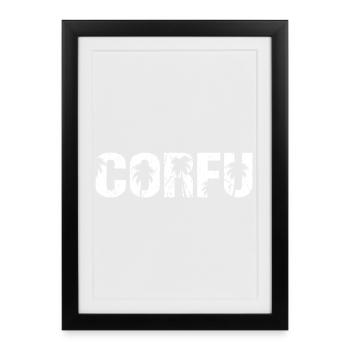 Corfu Greece Palm Trees Corfu Island - Framed poster (27 × 37 cm) - black - Front
