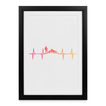 Sunset Heartbeat Mountain Hike - Framed poster (27 × 37 cm) - black - Front