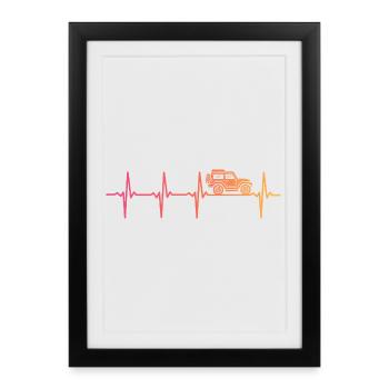 Off Road Sunset 4x4 Offroad Off-Road Vehicle - Framed poster (27 × 37 cm) - black - Front