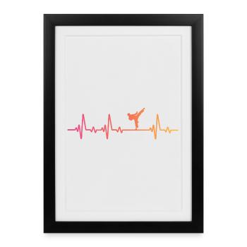 Taekwondo Sunset Taekwondo Heartbeat - Framed poster (27 × 37 cm) - black - Front