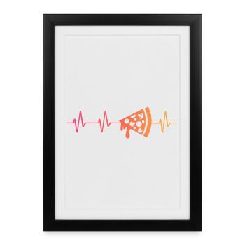 Pizza Sunset Heartbeat of Pizza - Framed poster (27 × 37 cm) - black - Front