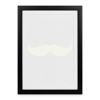 Mustache Contrast Design - Framed poster (27 × 37 cm) - black - Front