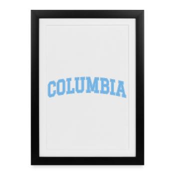 Columbia – Design classique des collèges - Affiche encadrée (27 × 37 cm) - noir - Devant