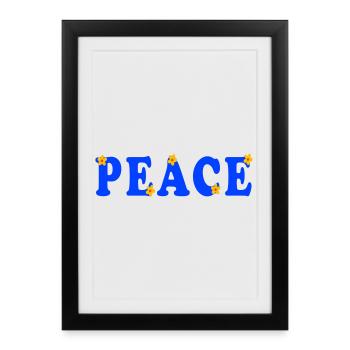 Paix Ukraine, Frieden - Affiche encadrée (27 × 37 cm) - noir - Devant
