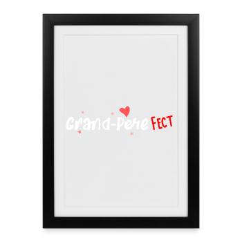 Grand-Pere fect - Affiche encadrée (27 × 37 cm) - noir - Devant