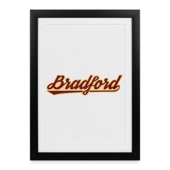 Bradford Vintage Script Logo - Affiche encadrée (27 × 37 cm) - noir - Devant