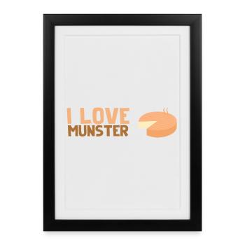 I Love munster - Affiche encadrée (27 × 37 cm) - noir - Devant